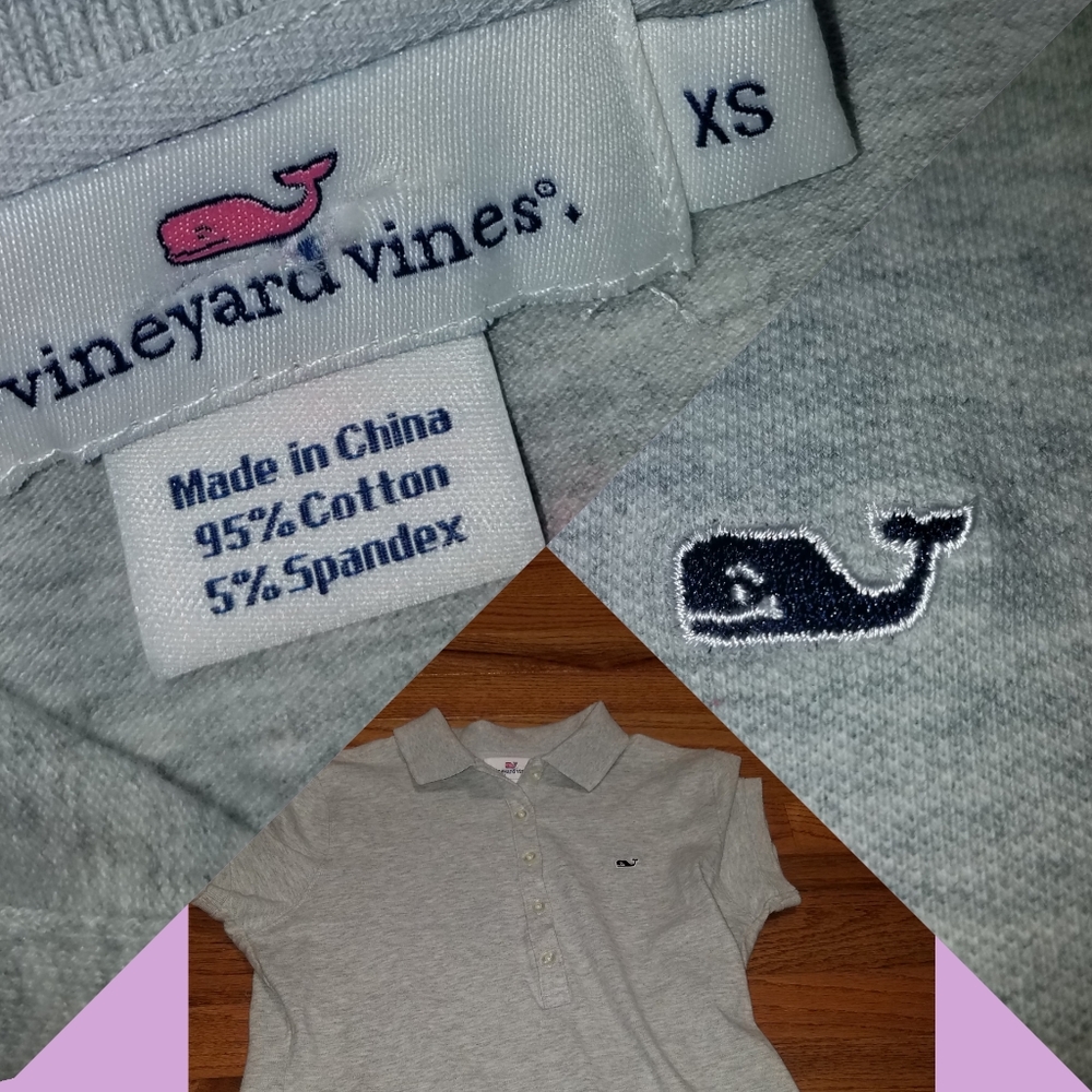 Grey vineyard vines collar shirt